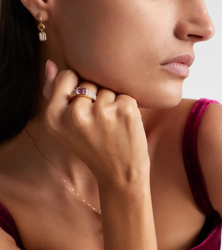 Anita Ko 18kt gold ring with sapphire and diamonds | Thumbnail 4
