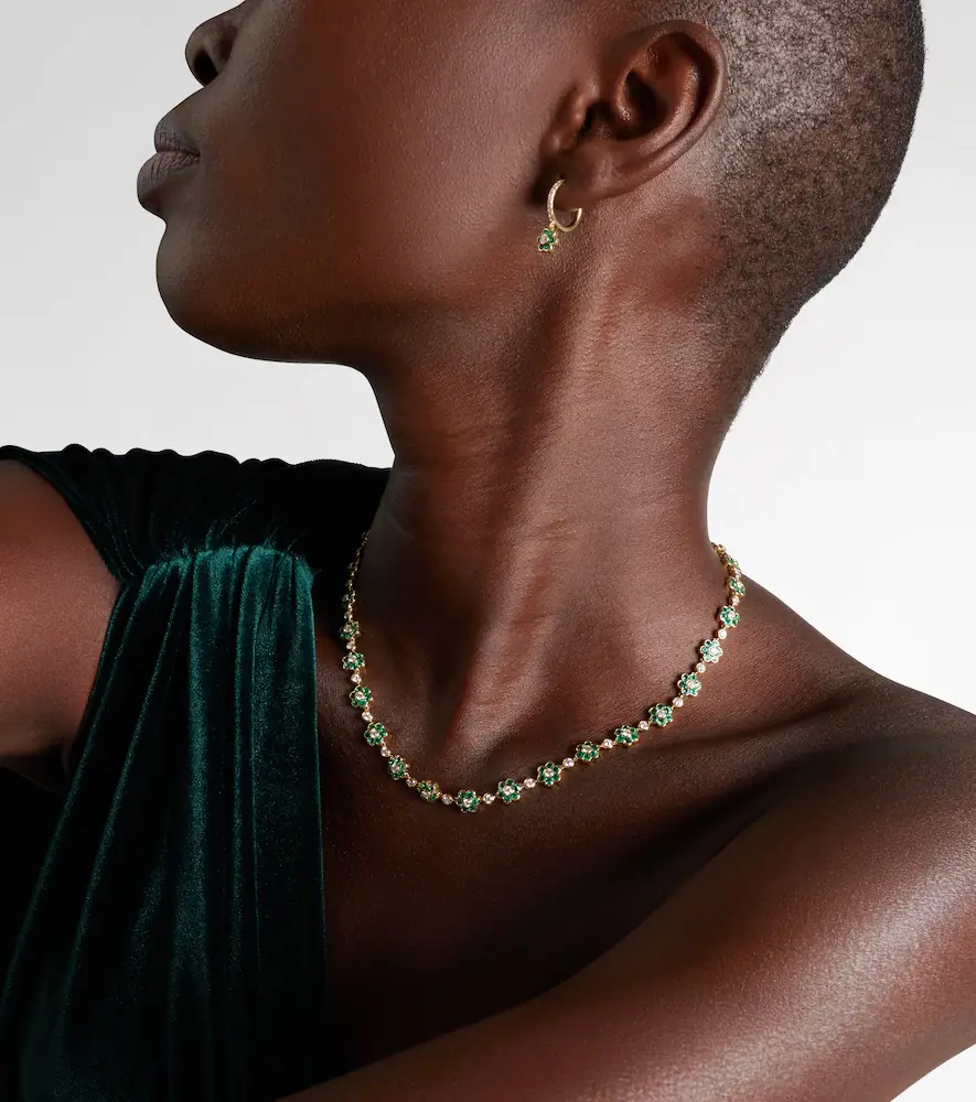 Anita Ko Flora Small 18kt gold choker with emeralds and diamonds | Thumbnail 3 Anita Ko Flora Small 18kt gold choker with emeralds and diamonds | Thumbnail 3