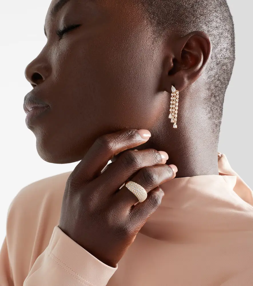 Anita Ko 18kt gold drop earrings with diamonds | Thumbnail 3