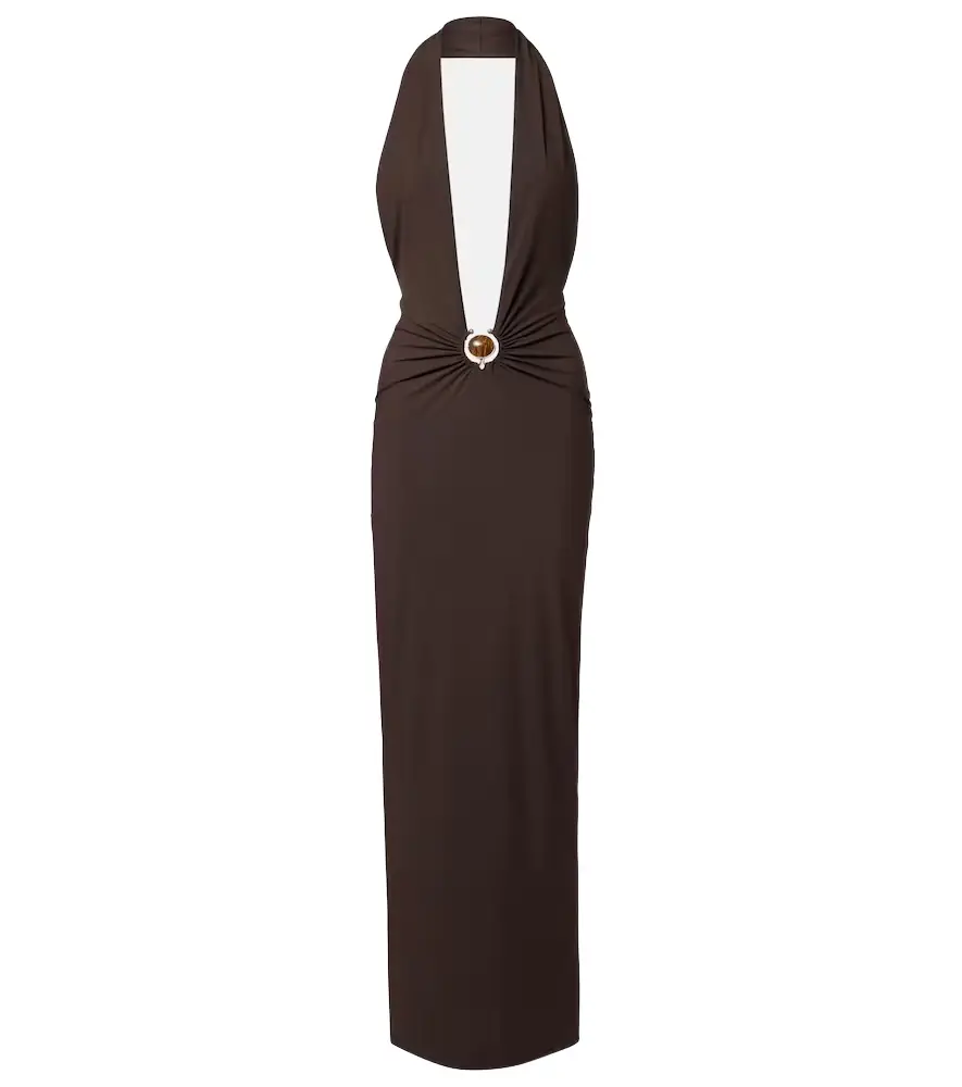 Christopher Esber Embellished halterneck maxi dress