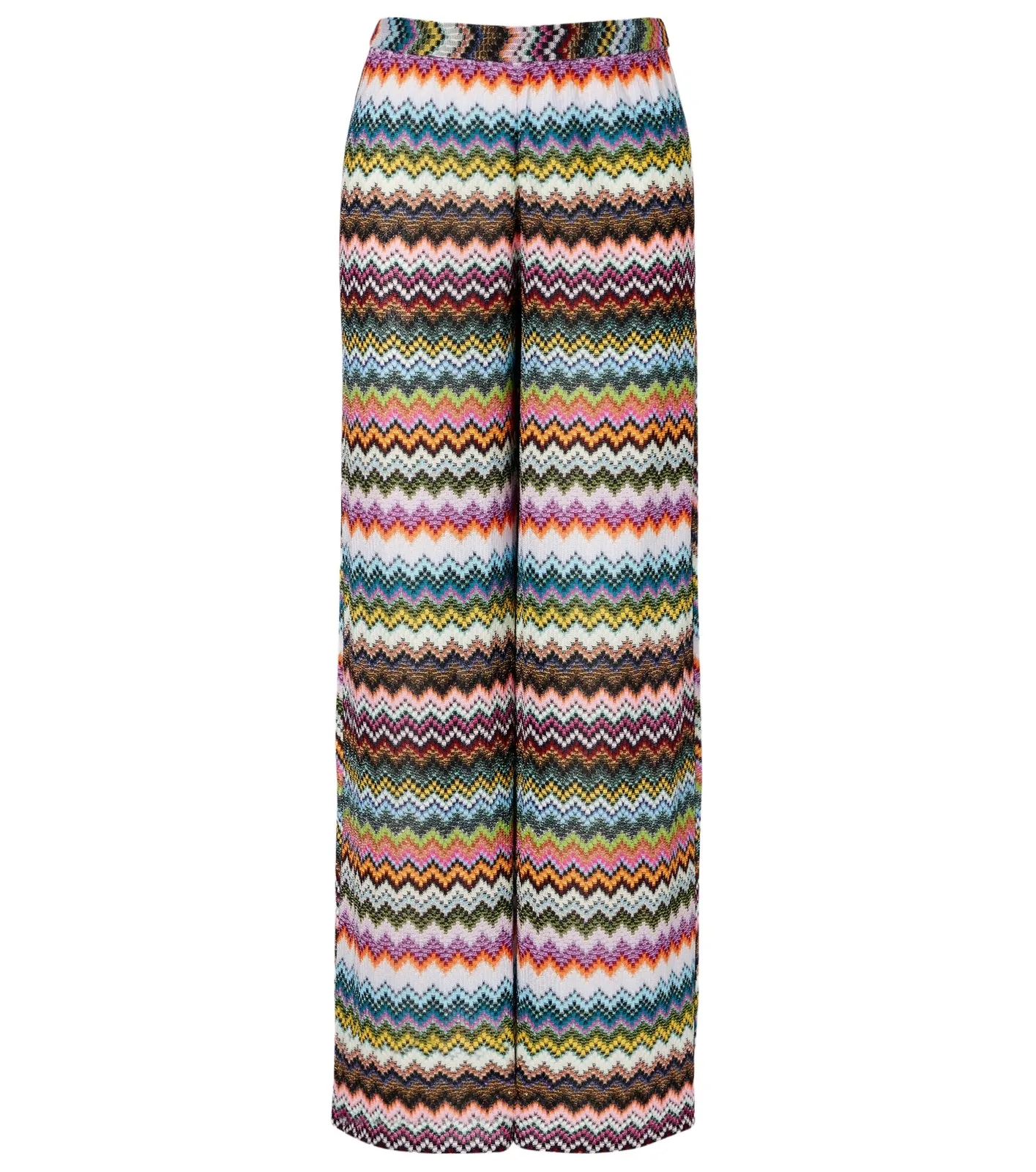 Zigzag lamé palazzo pants