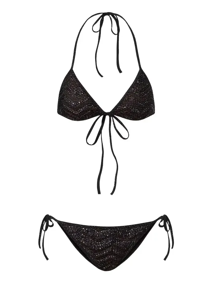 Missoni Zigzag sequined lamé bikini