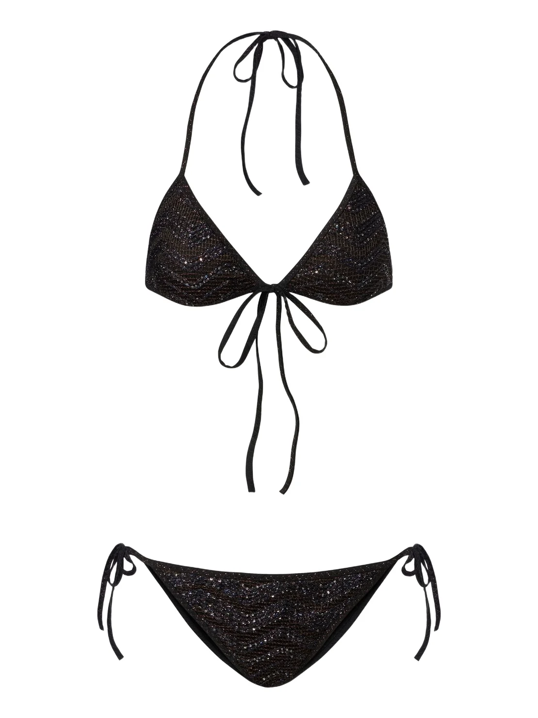 Missoni Zigzag sequined lamé bikini