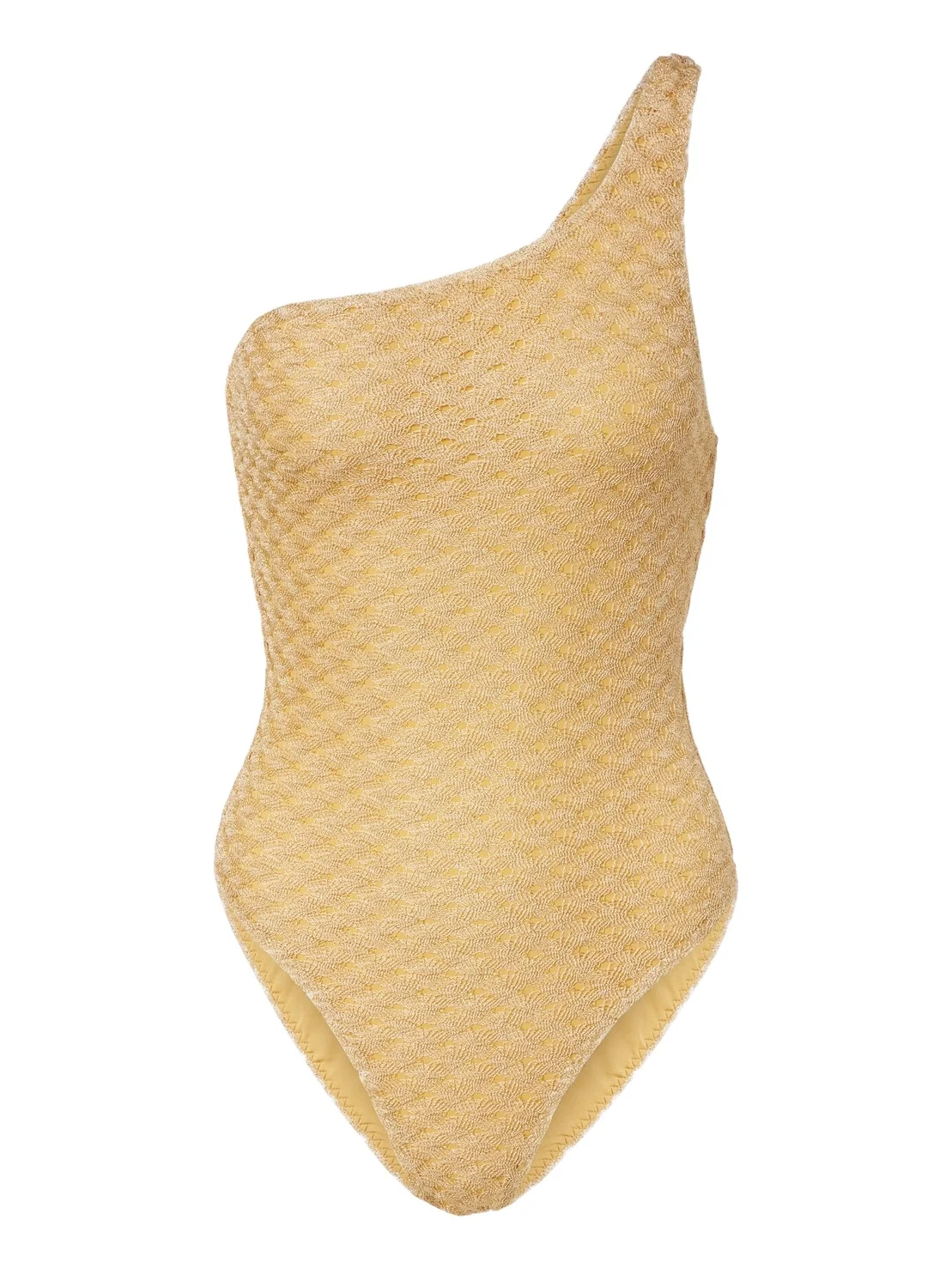 Missoni One-shoulder lamé swimsuit