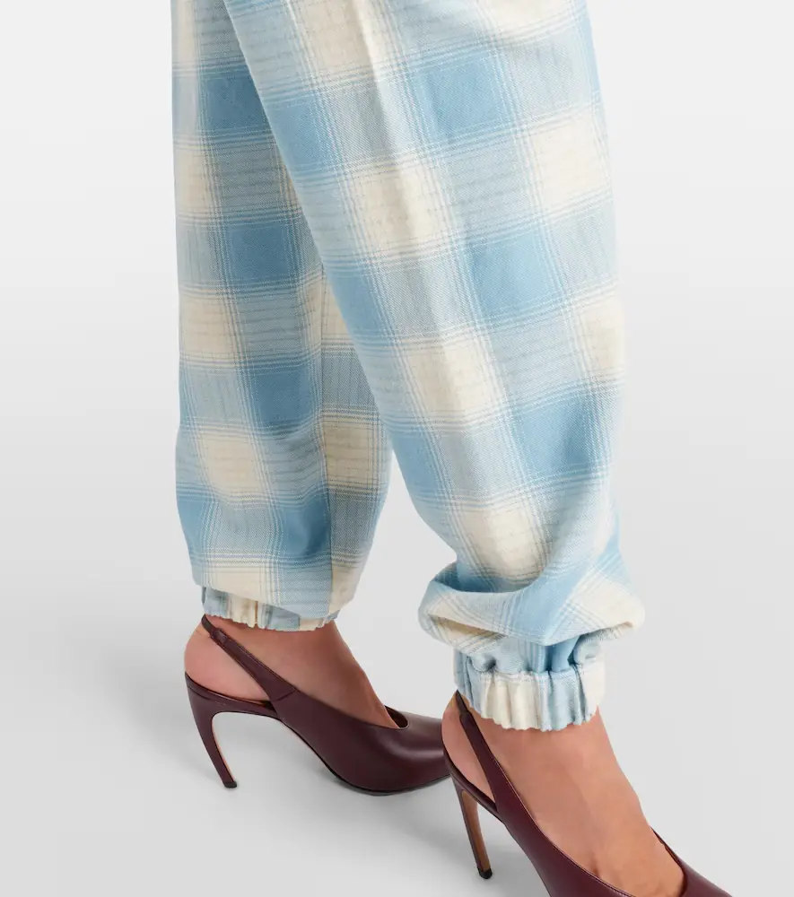 The Attico Checked cotton and wool tapered pants | Thumbnail 3