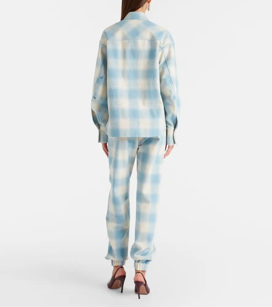 The Attico Checked cotton and wool tapered pants | Thumbnail 5