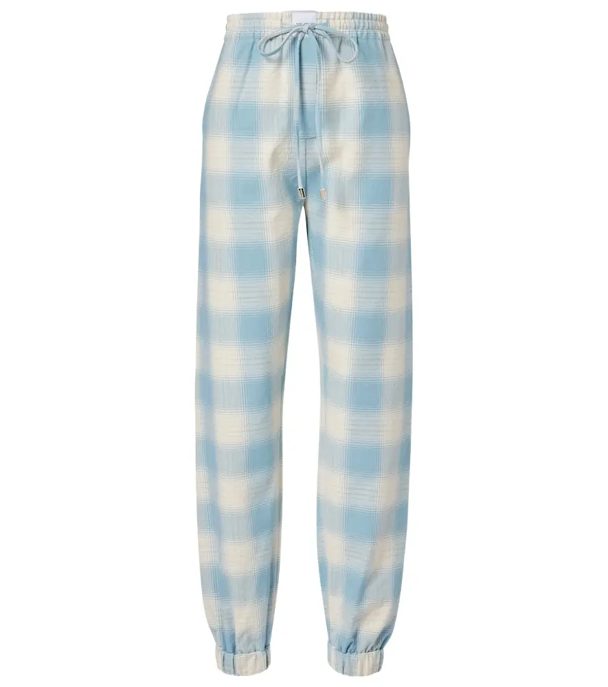 The Attico Checked cotton and wool tapered pants | Image 1 The Attico Checked cotton and wool tapered pants | Image 1