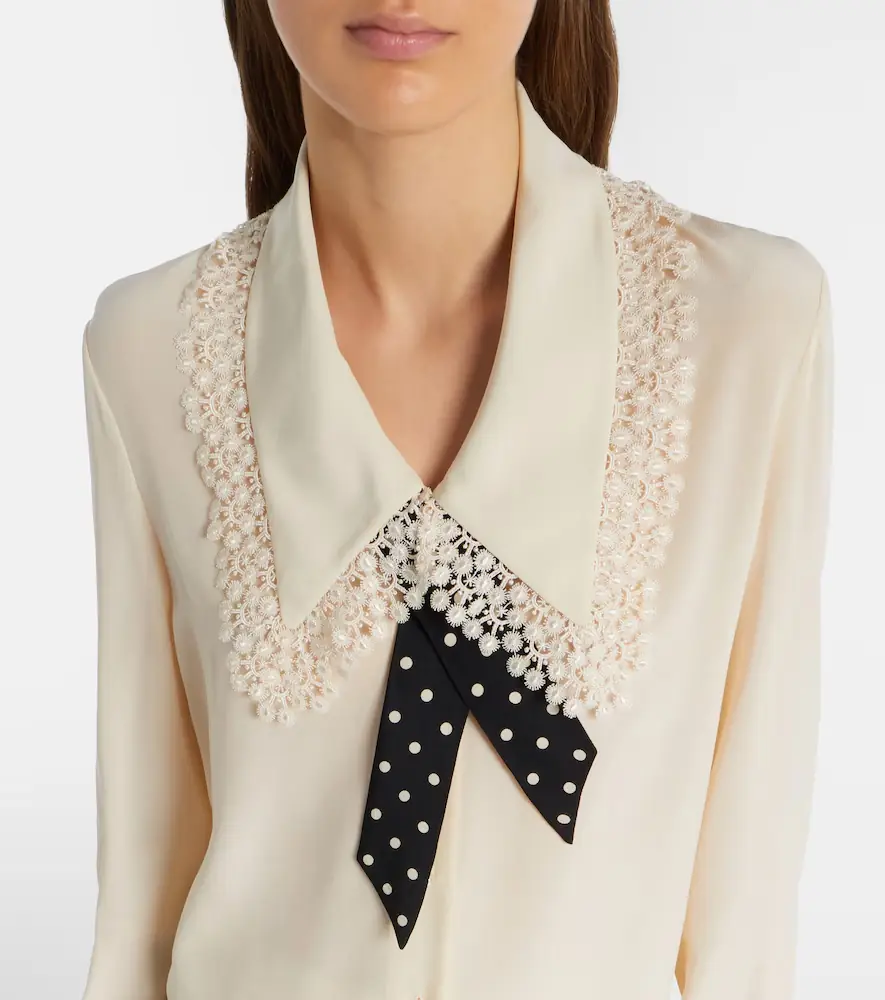 Valentino Garavani Ruffled silk crêpe de chine blouse | Thumbnail 2