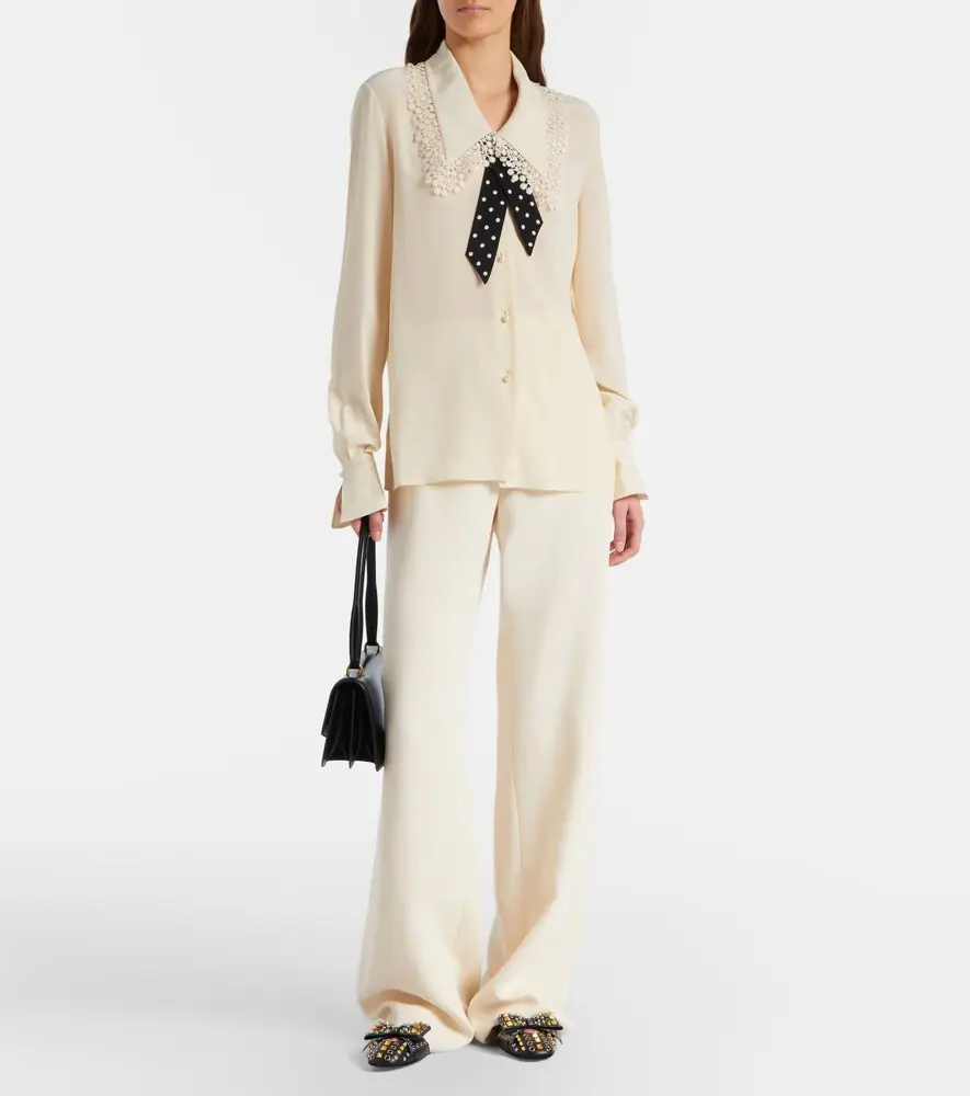Valentino Garavani Ruffled silk crêpe de chine blouse | Thumbnail 3
