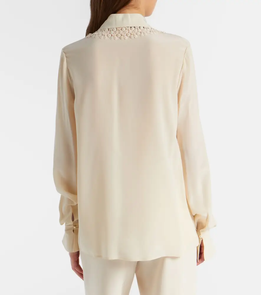 Valentino Garavani Ruffled silk crêpe de chine blouse | Thumbnail 4