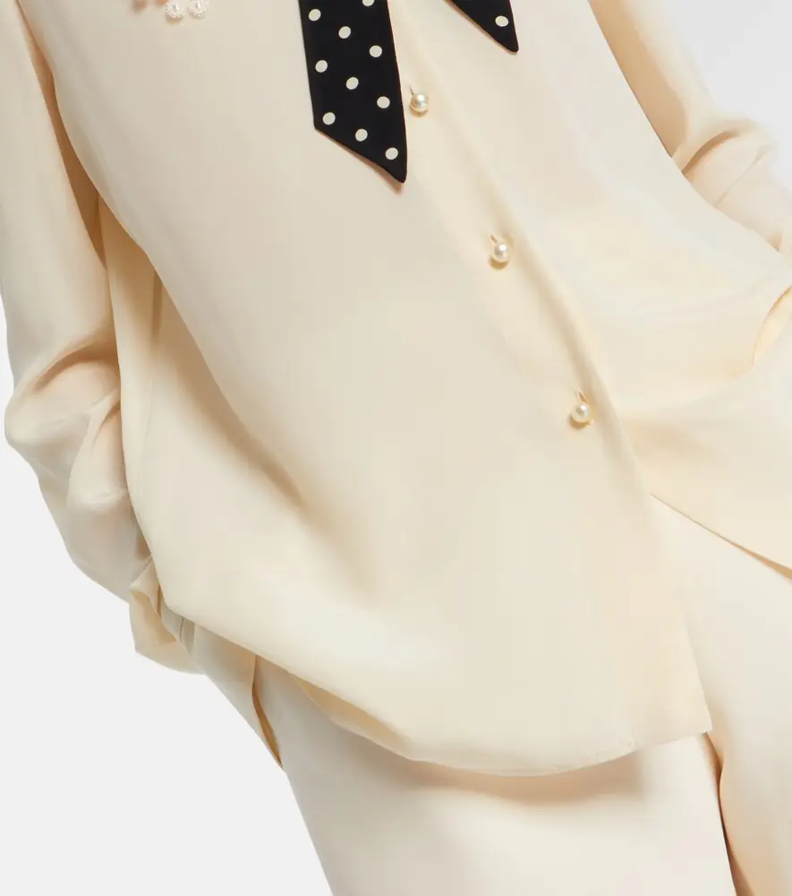 Valentino Garavani Ruffled silk crêpe de chine blouse | Thumbnail 5