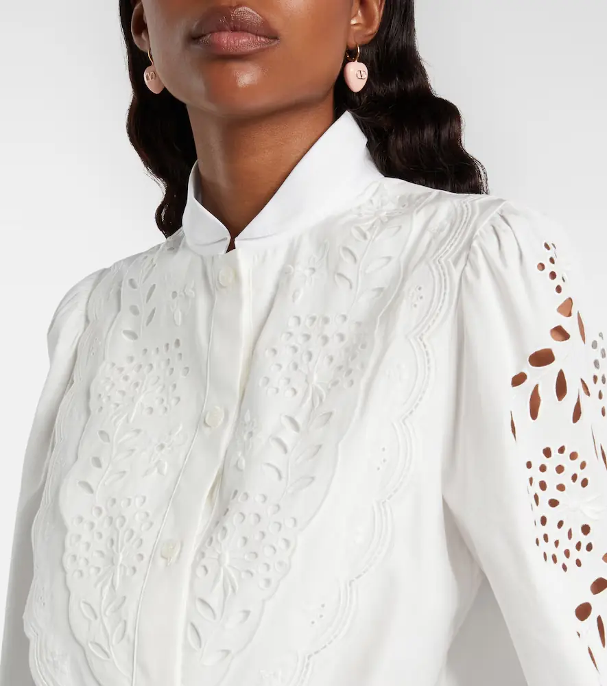Valentino Garavani Embroidered cotton poplin blouse | Thumbnail 2