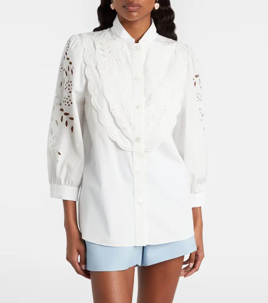 Valentino Garavani Embroidered cotton poplin blouse | Thumbnail 6