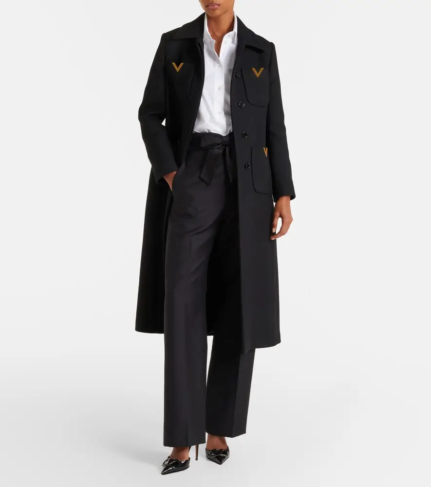 Valentino Garavani VGold belted wool and silk coat | Thumbnail 3 Valentino Garavani VGold belted wool and silk coat | Thumbnail 3