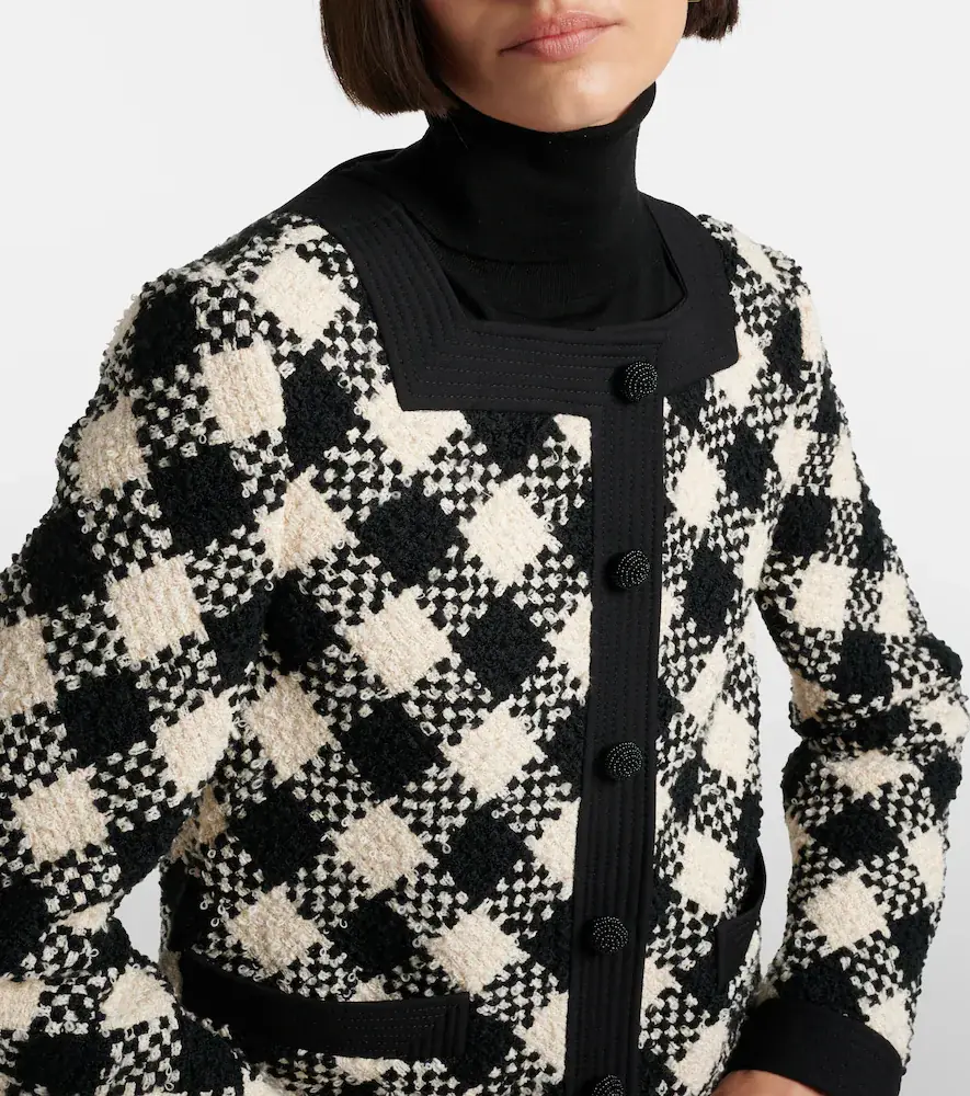 Valentino Garavani Checked ruffled tweed jacket | Thumbnail 6 Valentino Garavani Checked ruffled tweed jacket | Thumbnail 6