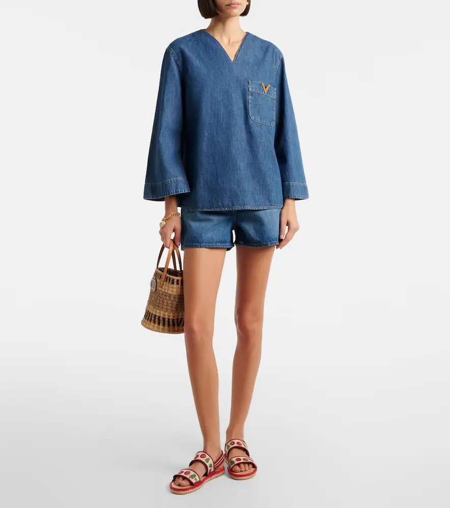 Valentino Garavani VGold chambray top | Thumbnail 4