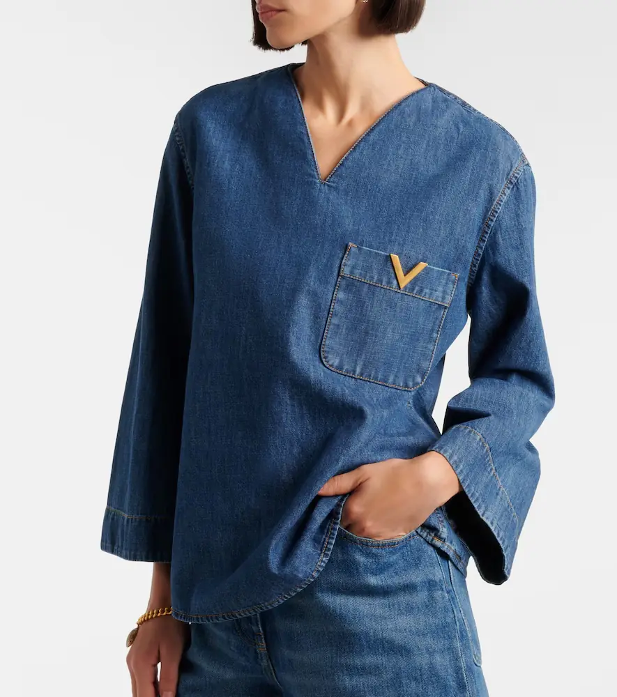 Valentino Garavani VGold chambray top | Thumbnail 5