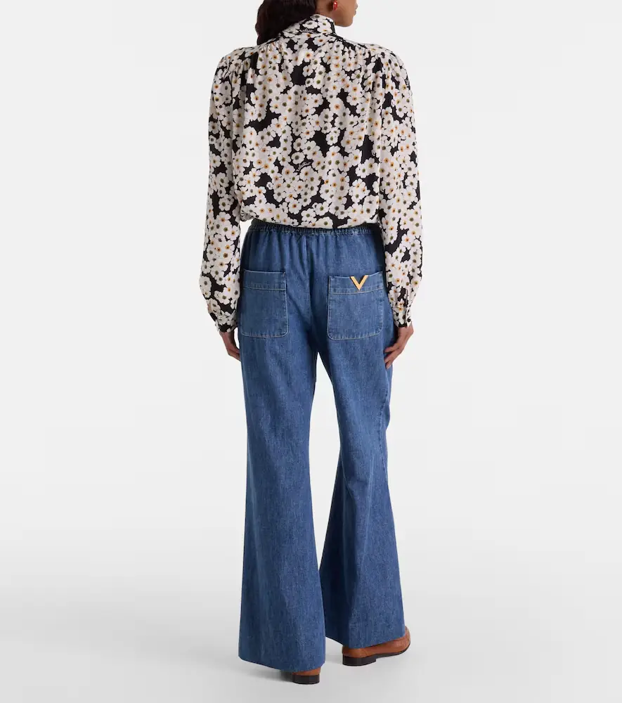 Valentino Garavani Cotton chambray wide-leg pants | Thumbnail 2 Valentino Garavani Cotton chambray wide-leg pants | Thumbnail 2