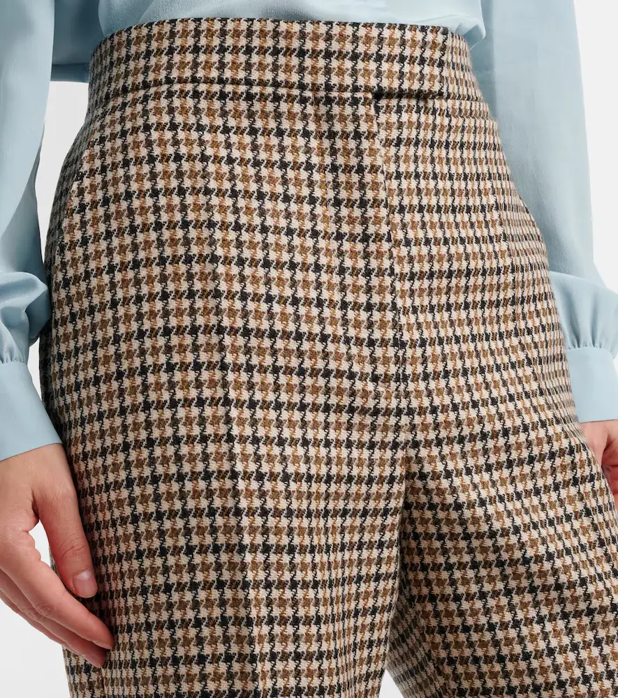 Valentino Garavani Houndstooth cropped virgin wool flared pants | Thumbnail 3