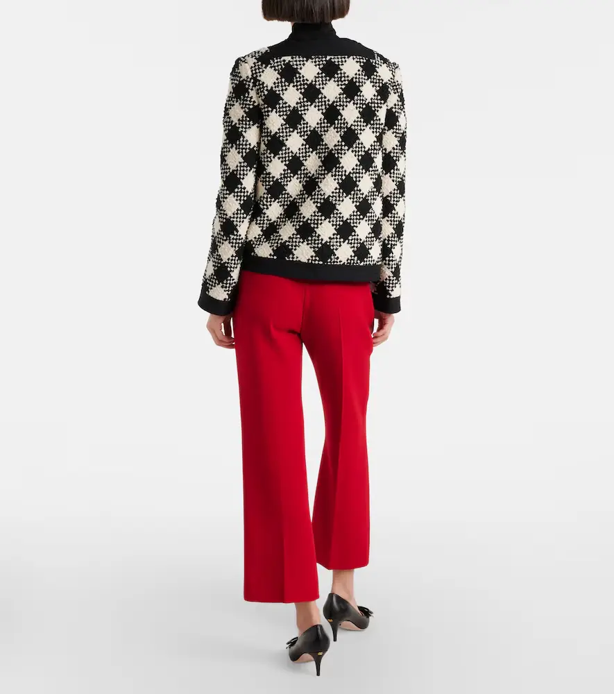 Valentino Garavani VLogo cropped virgin wool crêpe straight pants | Thumbnail 3 Valentino Garavani VLogo cropped virgin wool crêpe straight pants | Thumbnail 3
