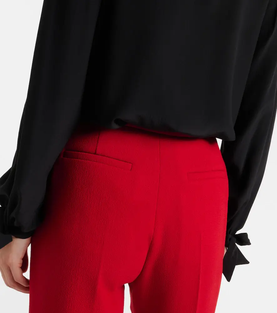 Valentino Garavani VLogo cropped virgin wool crêpe straight pants | Thumbnail 4 Valentino Garavani VLogo cropped virgin wool crêpe straight pants | Thumbnail 4