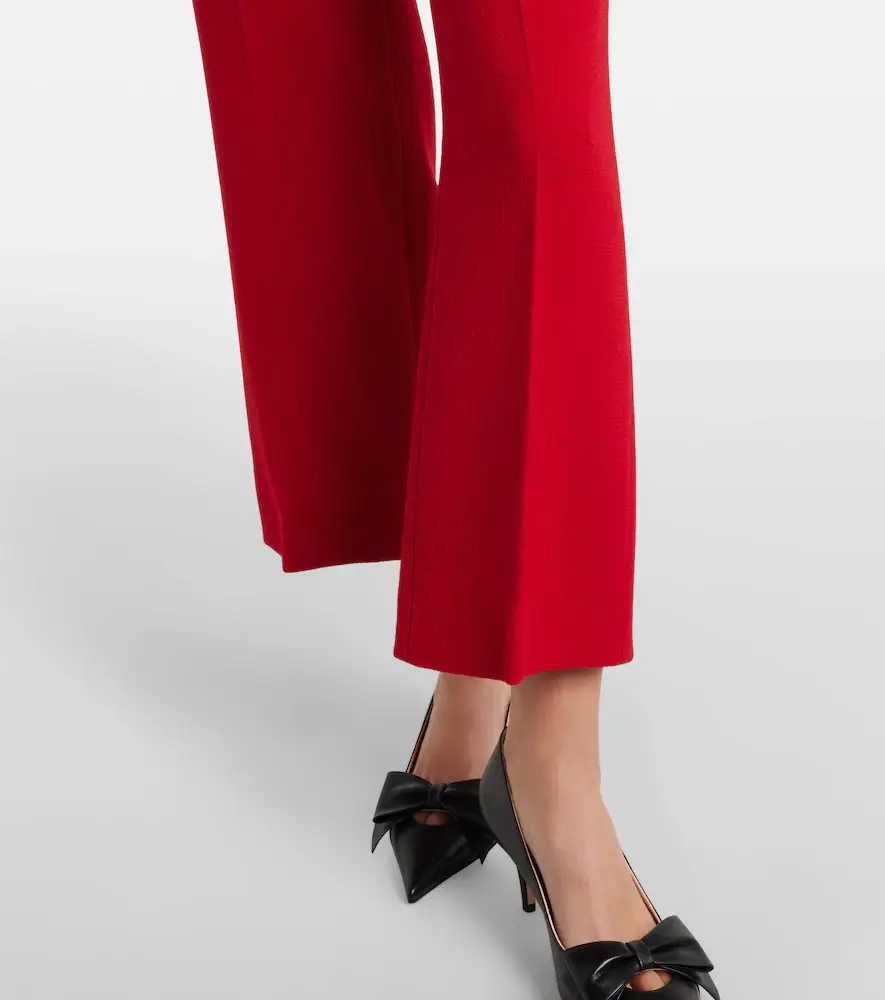 Valentino Garavani VLogo cropped virgin wool crêpe straight pants | Thumbnail 5 Valentino Garavani VLogo cropped virgin wool crêpe straight pants | Thumbnail 5