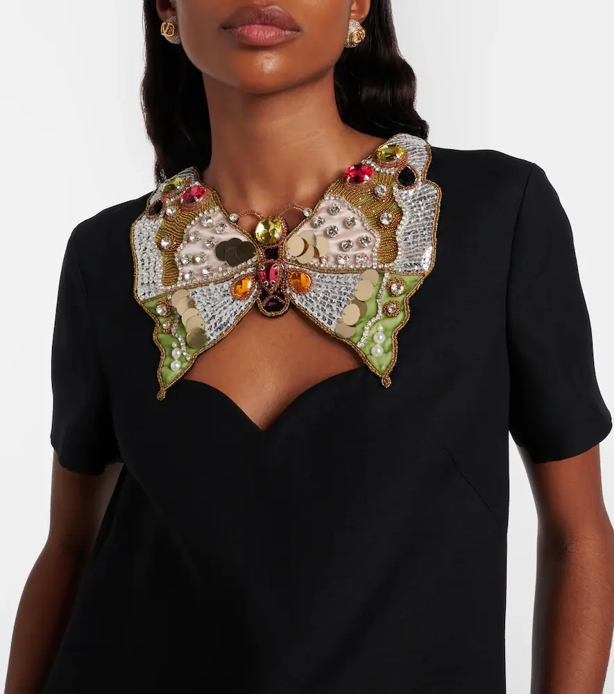 Valentino Garavani Embellished wool and silk minidress | Thumbnail 2 Valentino Garavani Embellished wool and silk minidress | Thumbnail 2