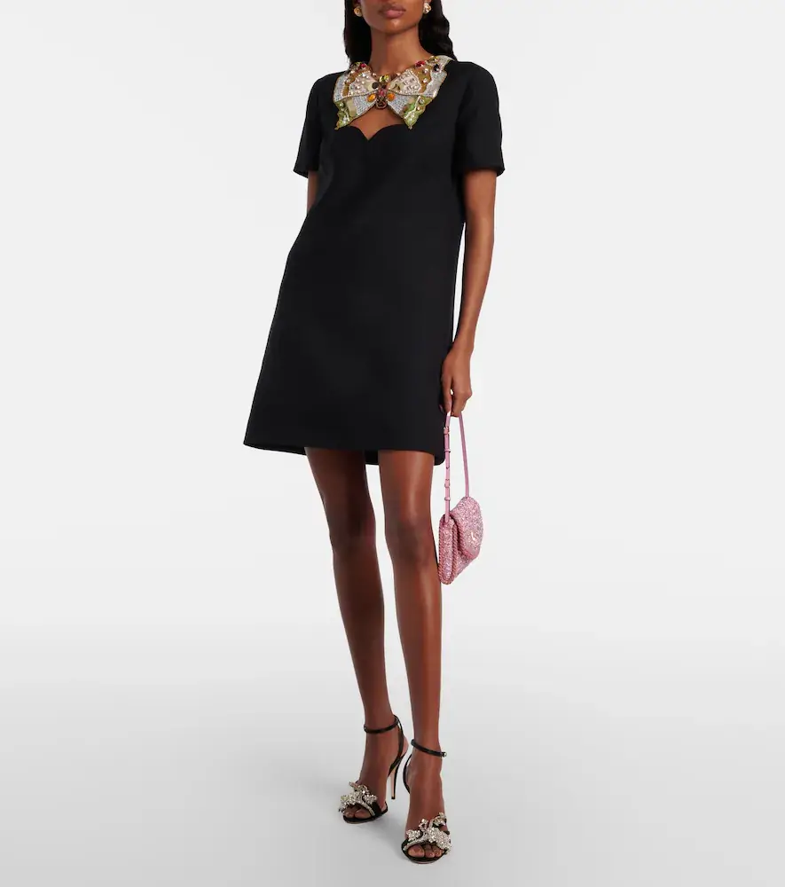 Valentino Garavani Embellished wool and silk minidress | Thumbnail 4 Valentino Garavani Embellished wool and silk minidress | Thumbnail 4