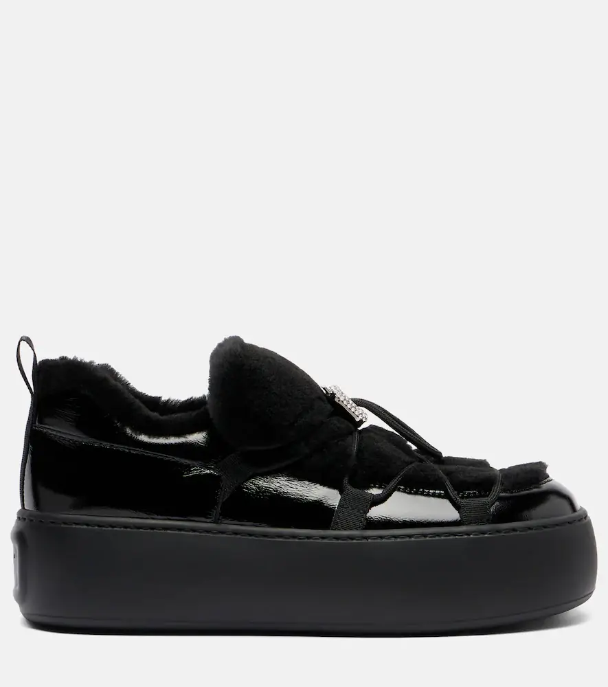 Roger Vivier Viv' Up shearling and patent leather sneakers | Thumbnail 2 Roger Vivier Viv' Up shearling and patent leather sneakers | Thumbnail 2