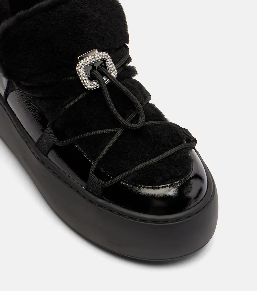 Roger Vivier Viv' Up shearling and patent leather sneakers | Thumbnail 3 Roger Vivier Viv' Up shearling and patent leather sneakers | Thumbnail 3