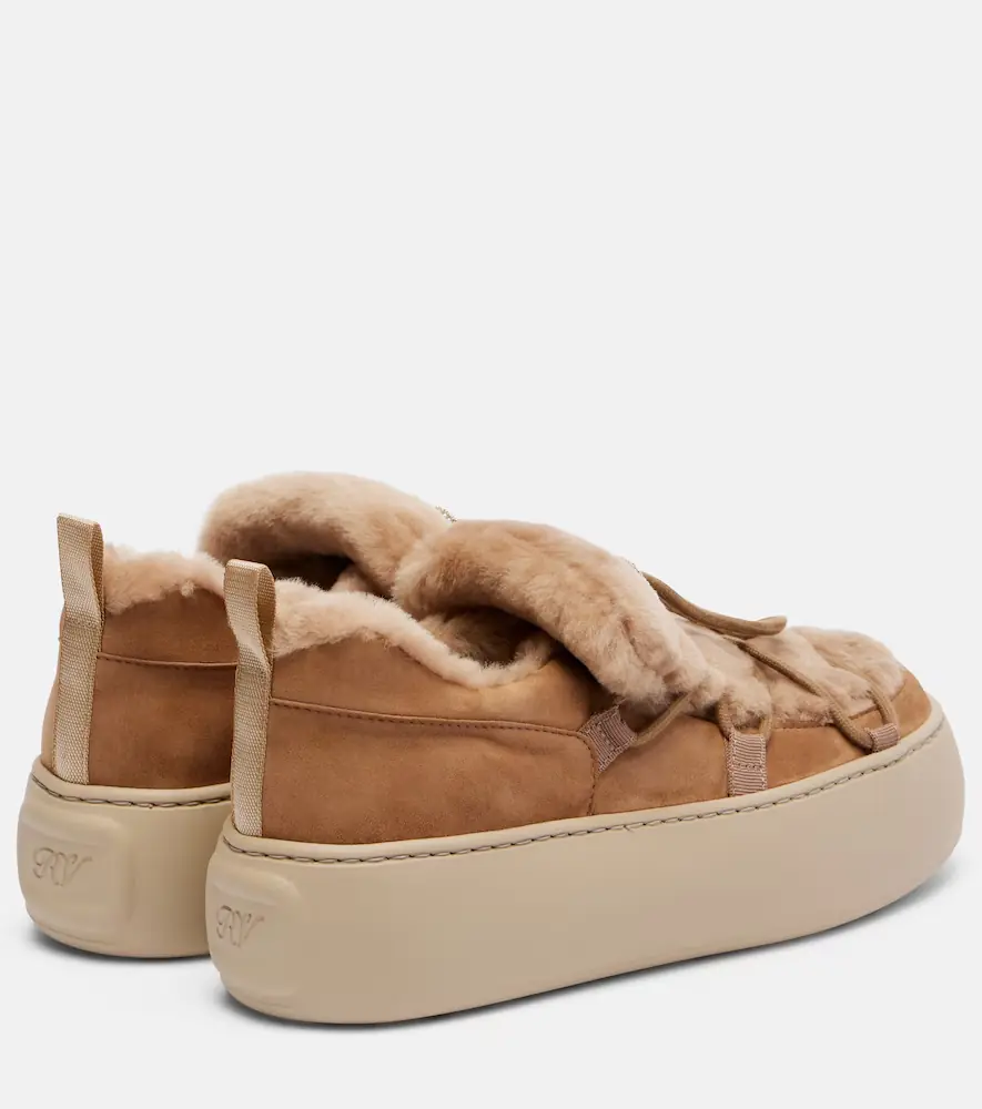 Roger Vivier Viv' Up embellished shearling and suede sneakers | Thumbnail 2