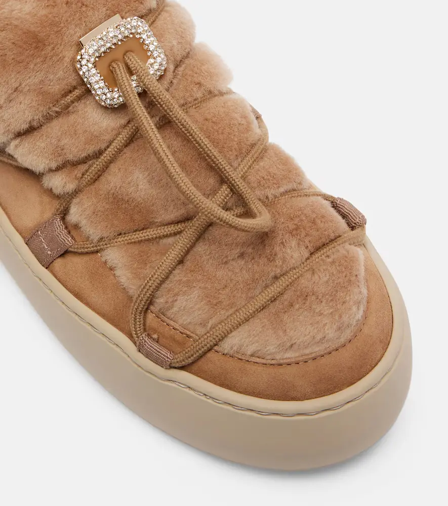 Roger Vivier Viv' Up embellished shearling and suede sneakers | Thumbnail 3