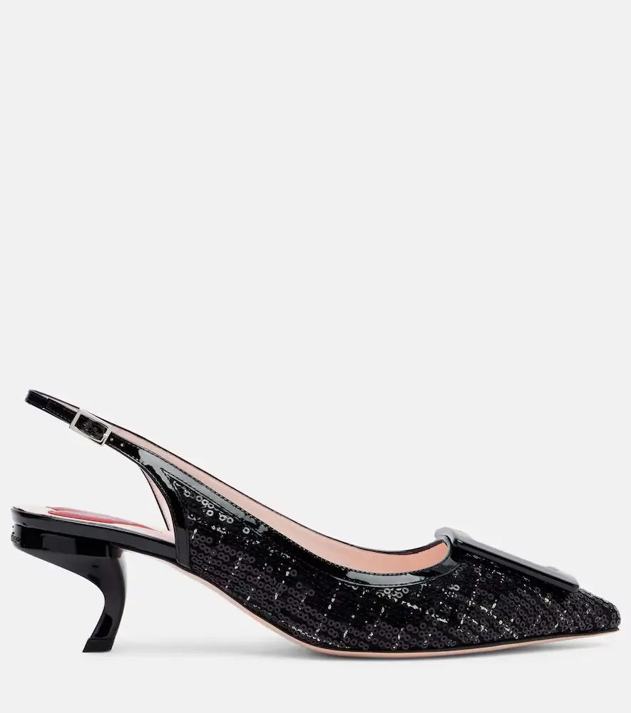 Roger Vivier Virgule 55 sequined slingback pumps | Thumbnail 2 Roger Vivier Virgule 55 sequined slingback pumps | Thumbnail 2