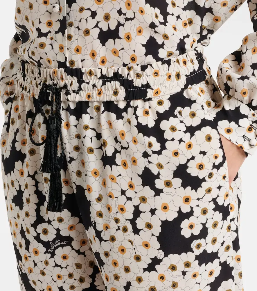 Valentino Floral silk crêpe de chine wide-leg pants | Thumbnail 5 Valentino Floral silk crêpe de chine wide-leg pants | Thumbnail 5