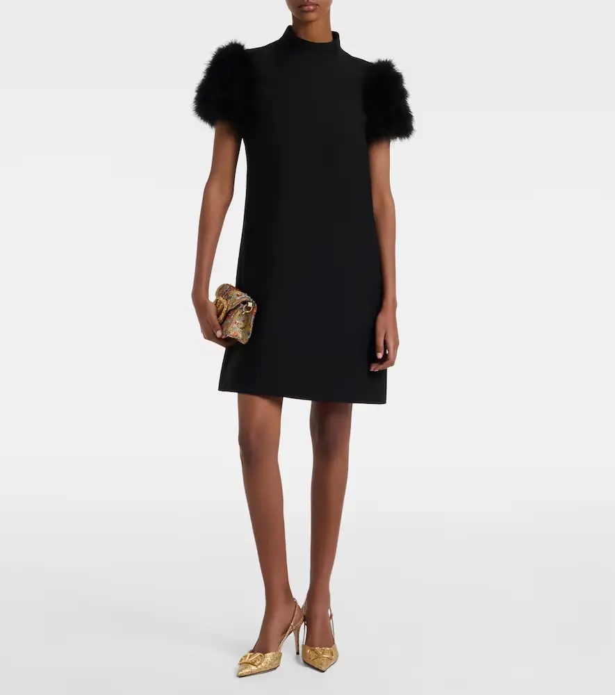 Valentino Garavani Crepe Couture feather-trimmed minidress | Thumbnail 6 Valentino Garavani Crepe Couture feather-trimmed minidress | Thumbnail 6
