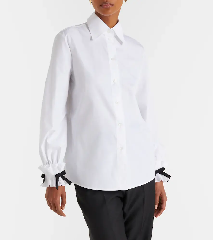 Valentino Garavani Bow-detail cotton-blend poplin shirt | Thumbnail 2 Valentino Garavani Bow-detail cotton-blend poplin shirt | Thumbnail 2