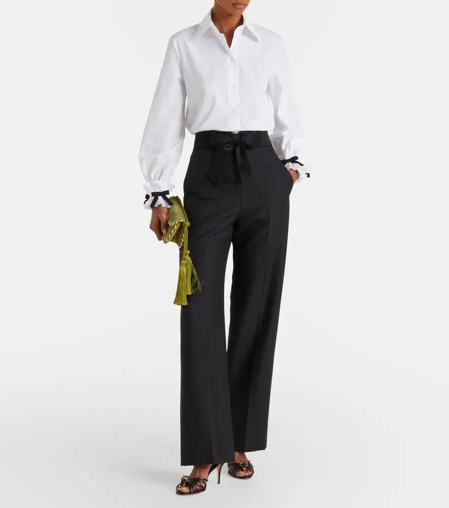 Valentino Garavani Bow-detail cotton-blend poplin shirt | Thumbnail 3 Valentino Garavani Bow-detail cotton-blend poplin shirt | Thumbnail 3