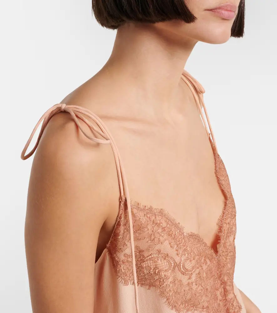 Valentino Lace-trimmed silk crêpe de chine camisole | Thumbnail 4 Valentino Lace-trimmed silk crêpe de chine camisole | Thumbnail 4