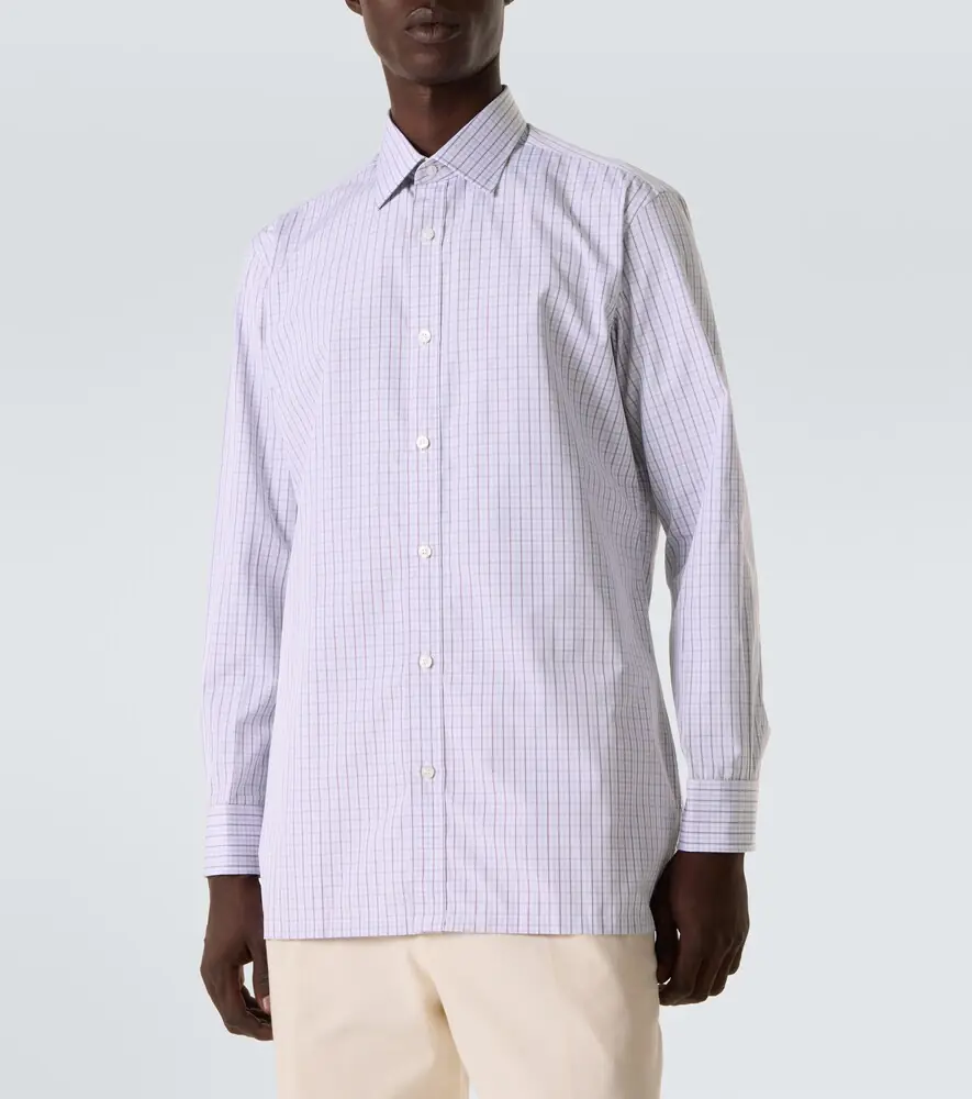Charvet Checked cotton poplin shirt | Thumbnail 6 Charvet Checked cotton poplin shirt | Thumbnail 6