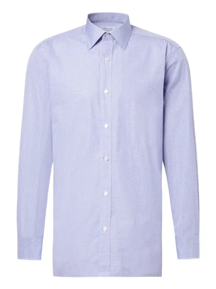 Checked cotton poplin shirt