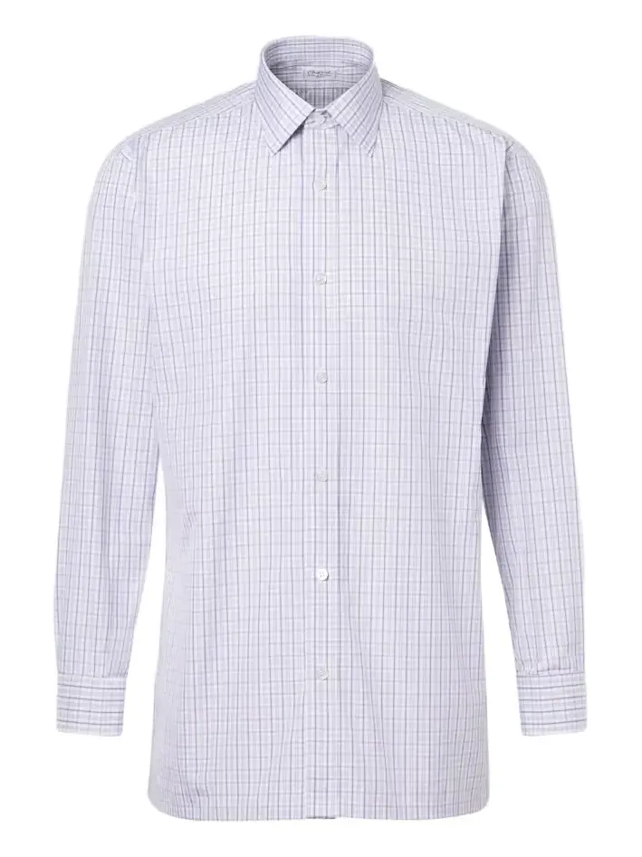 Checked cotton poplin shirt