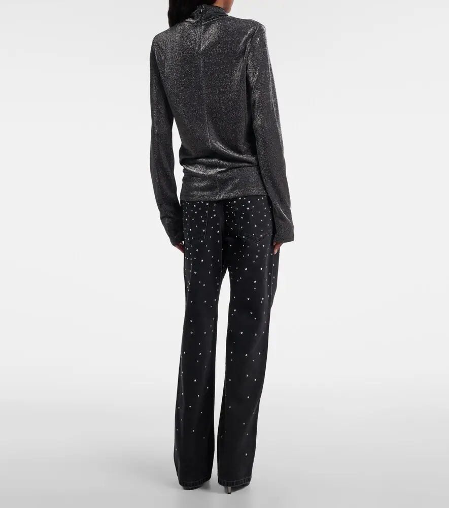 Marant Étoile Jadia jersey lamé turtleneck top | Thumbnail 3