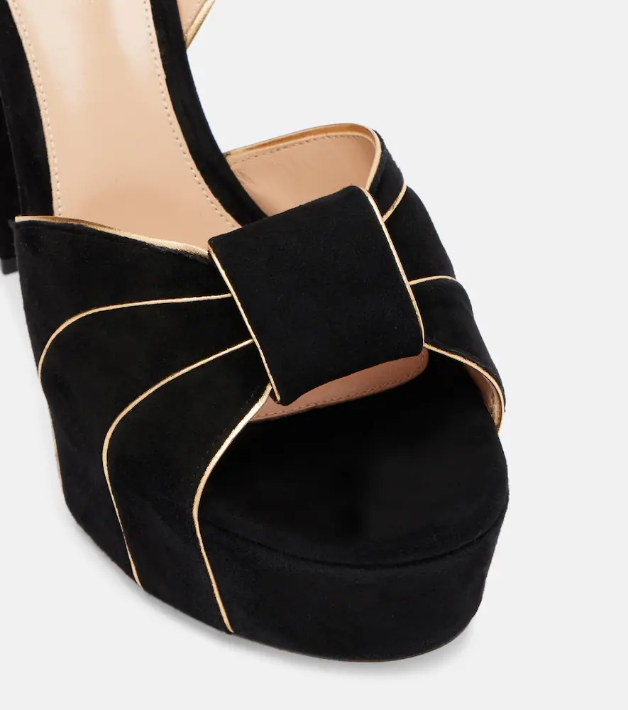 Gianvito Rossi 125 bow-detail suede platform sandals | Thumbnail 2