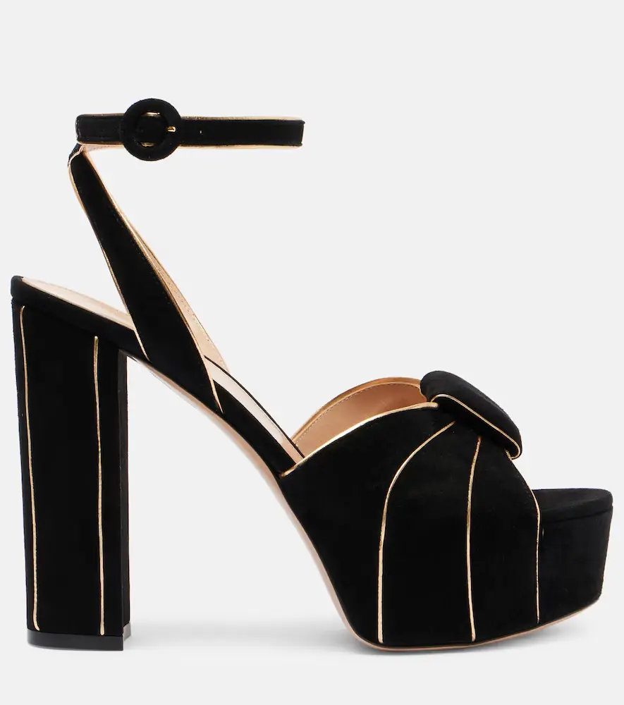 Gianvito Rossi 125 bow-detail suede platform sandals | Thumbnail 3