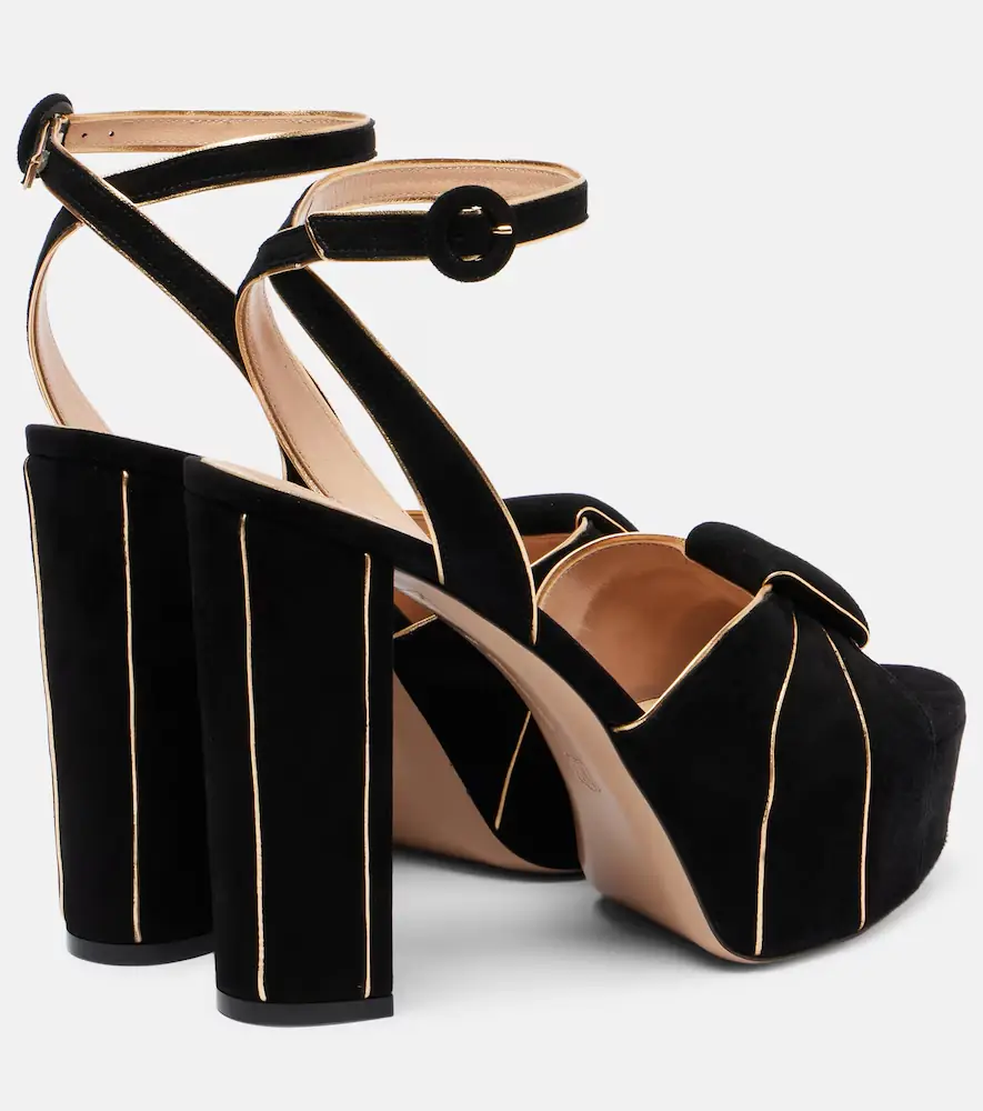 Gianvito Rossi 125 bow-detail suede platform sandals | Thumbnail 4