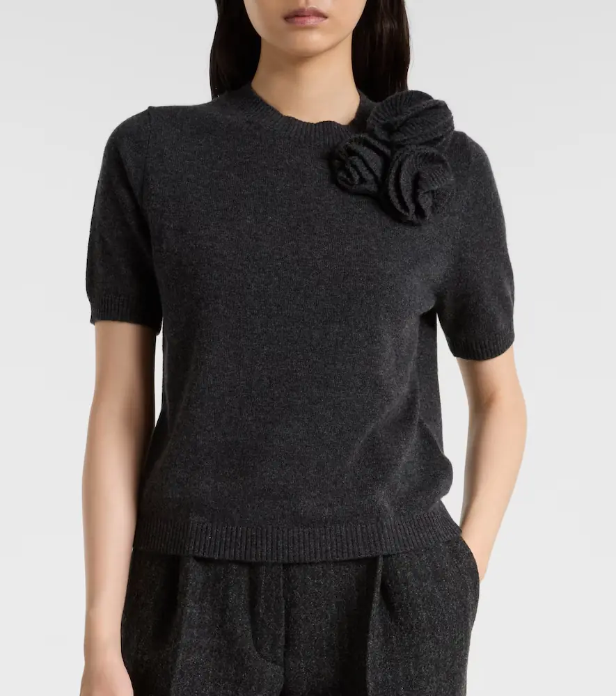 Jardin des Orangers Floral-appliqué wool and cashmere sweater | Thumbnail 2