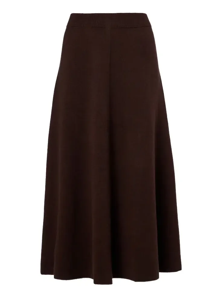 Wool and cashmere midi skirt