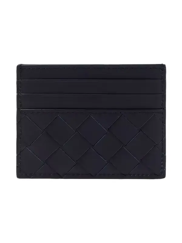 Intrecciato leather card holder