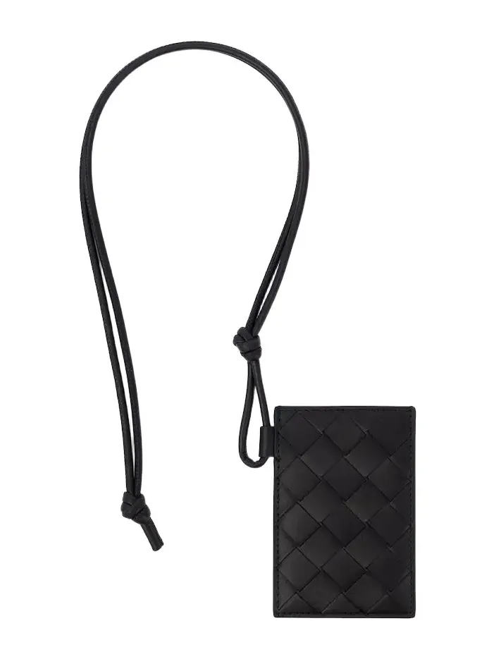 Bottega Veneta Intrecciato leather luggage tag
