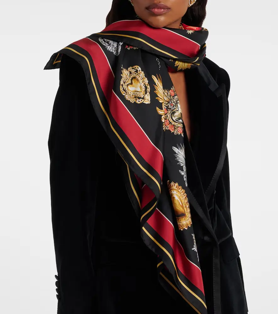 Dolce & Gabbana Printed silk twill scarf | Thumbnail 4
